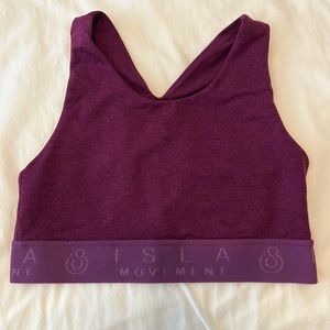 isla movement arabella elastic bra in sangria size small